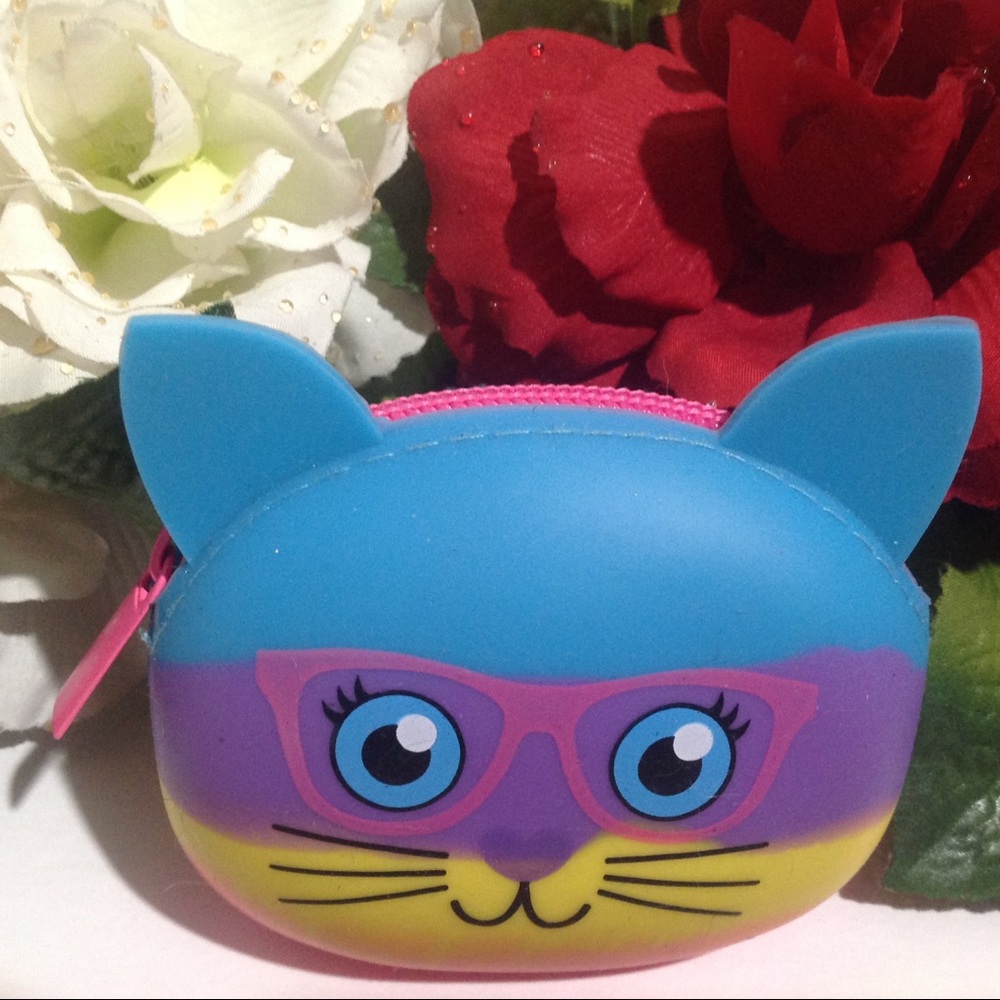 NWOT Silicone Coin Purse Cat Face with Ears